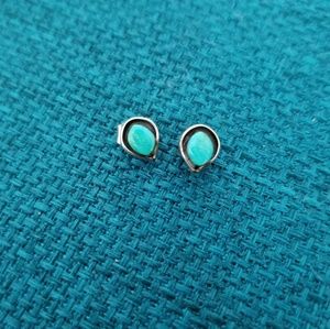 Sterling Silver And Turquoise Post Earrings